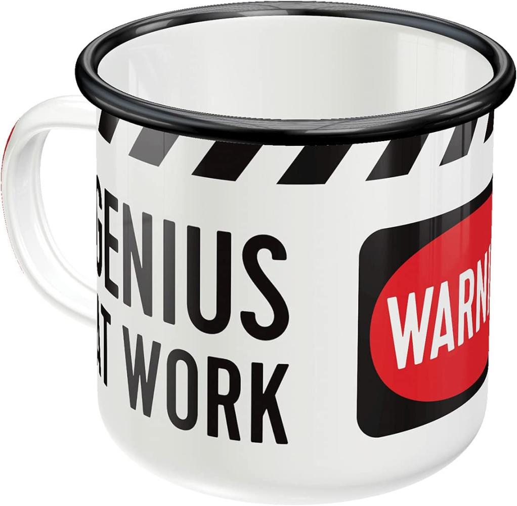 Nostalgic-Art Tasse Emaille-Becher - Achtung - Genius At Work Bild 1