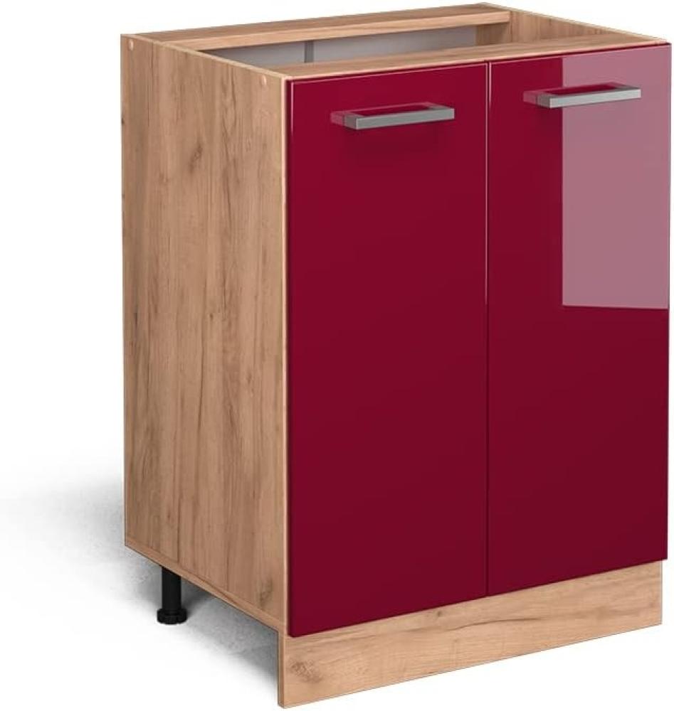 Vicco Küchenschrank Hängeschrank Unterschrank Küchenzeile R-Line Eiche Bordeaux Bild 1