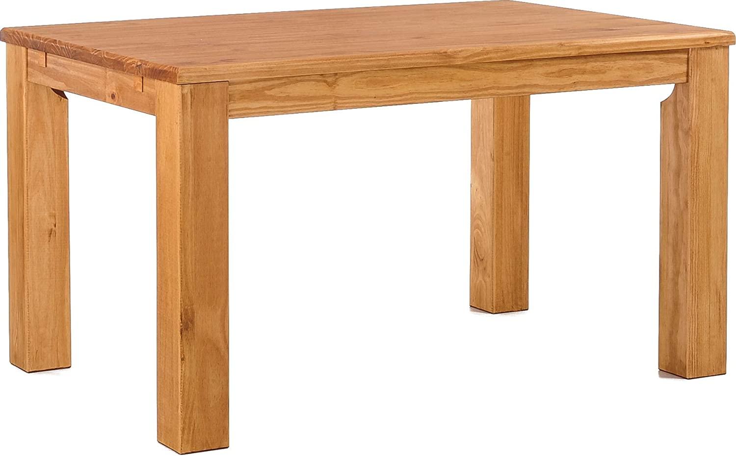 Esstisch Rio Classico 140x90 cm Honig Holz Pinie Massivholz Esszimmertisch Echtholz ausziehbar vorgerichtet für Ansteckplatten Brasilmöbel Bild 1