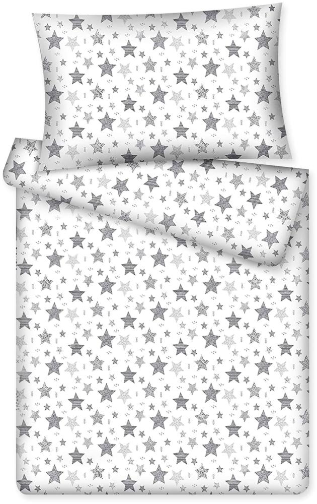 KiGATEX Kinderbettwäsche Stars Vario, 100% Baumwolle, 40x60 cm/100x135 cm Bild 1