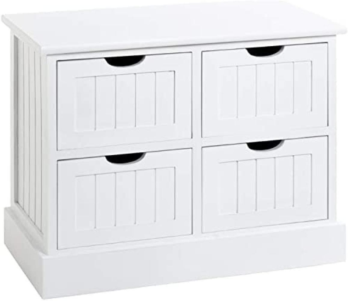 HAKU Möbel Kommode, weiß, T 30 x B 56 x H 45 cm Bild 1
