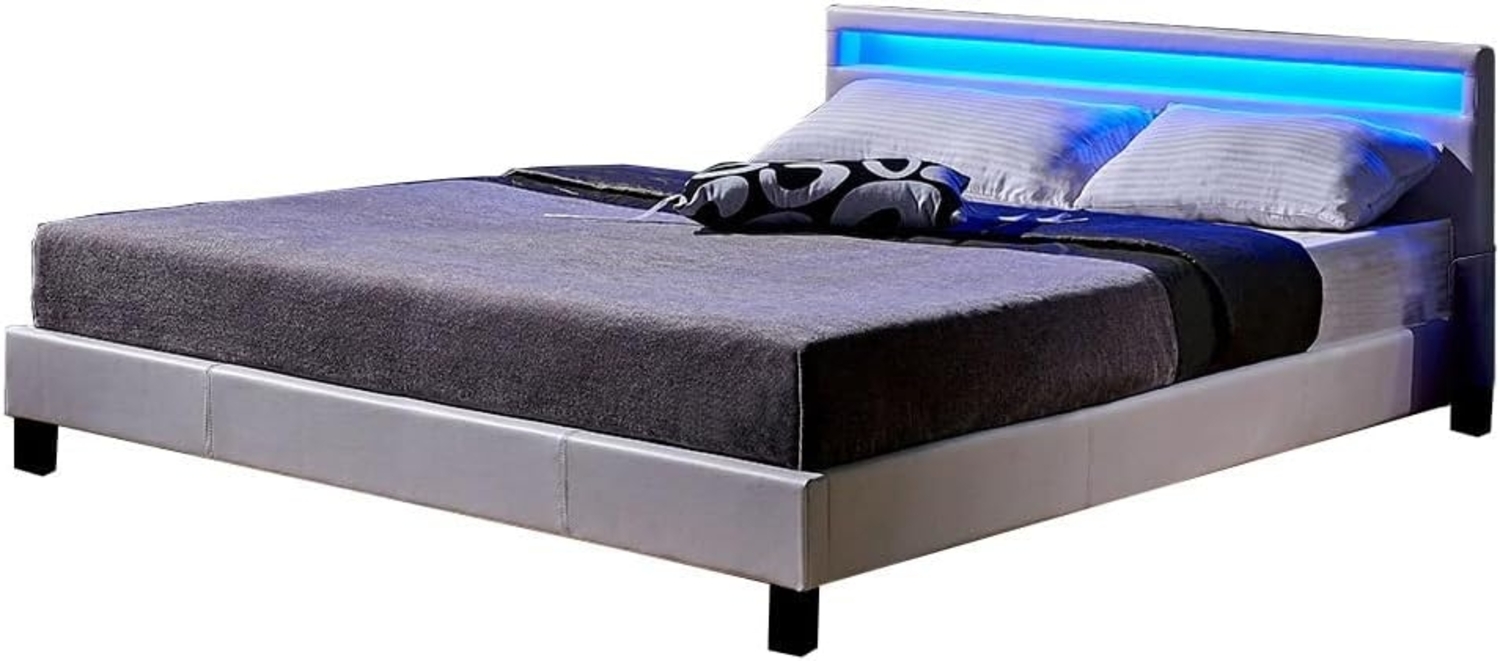 HOME DELUXE LED Bett ASTRO - 180 x 200 cm Weiß Bild 1