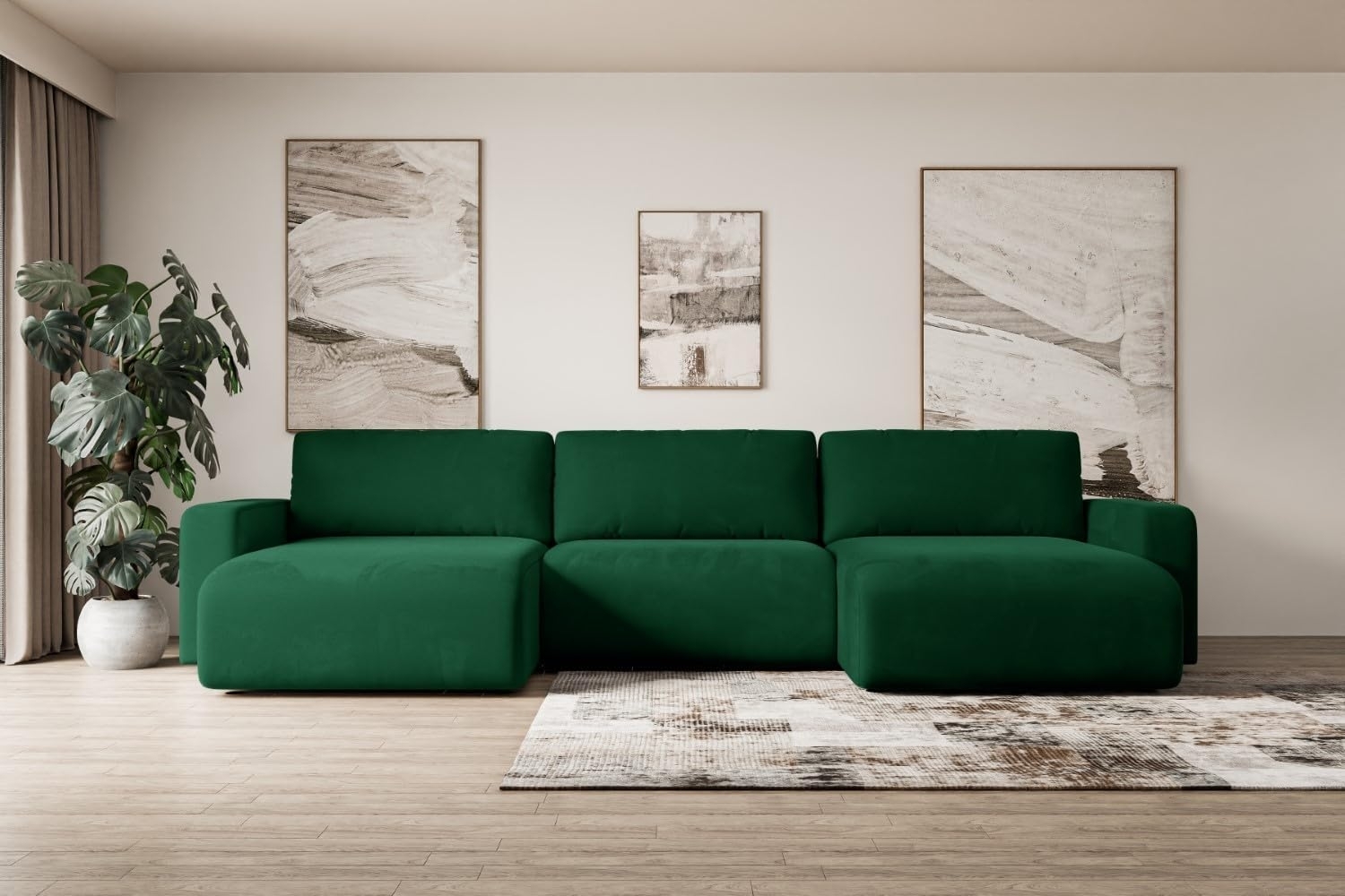 ALTDECOR Wohnlandschaft KLEEA-U, Couch mit Schlaffunktion, Wohnzimmer - Wohnlandschaft, Corner Sofa Bett Eckcouch Couch L-Form Schlafcouch Ausziehbar Bild 1
