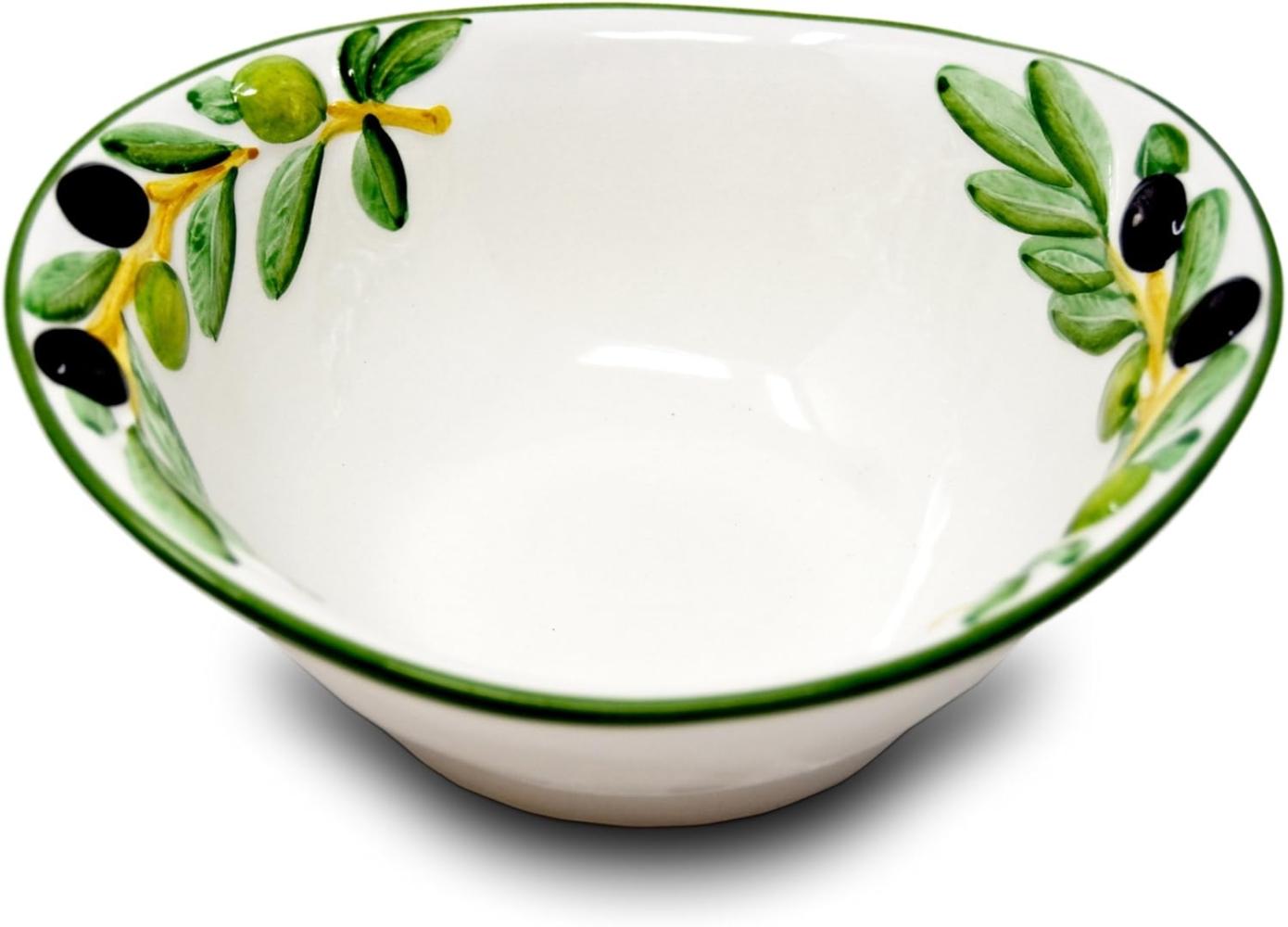 Lashuma Salatschüssel Olive, Keramik, (1-tlg), Ovale Suppenschale mit Oliven Relief Dekor 20x17 cm Bild 1