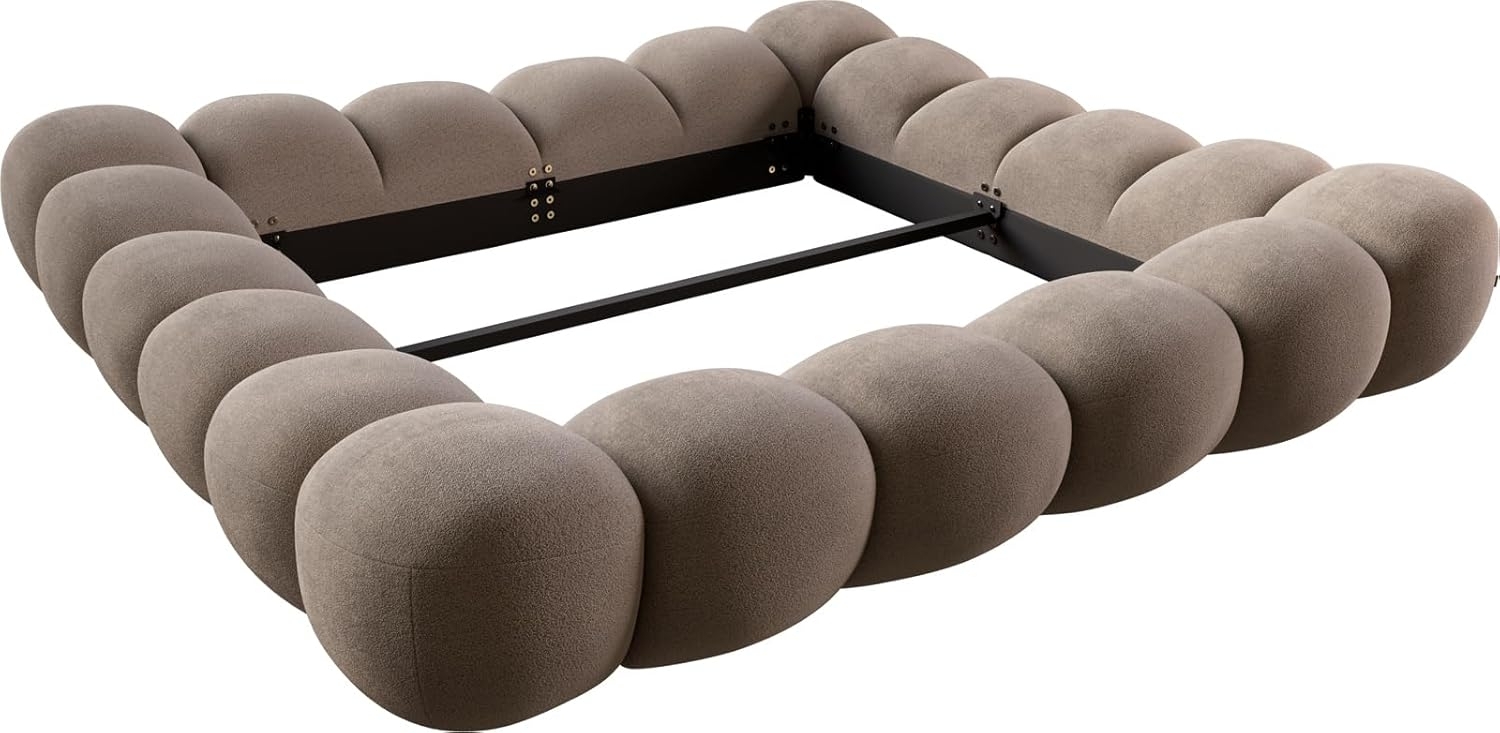 Polsterbettgestell Perlla 180x200 cm Strukturstoff Soft Taupe Bild 1