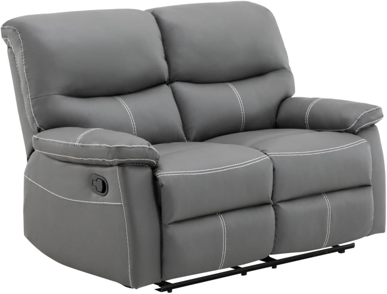 Vente-unique - Relaxsofa 2-Sitzer - Kunstleder - Grau - CANBY Bild 1