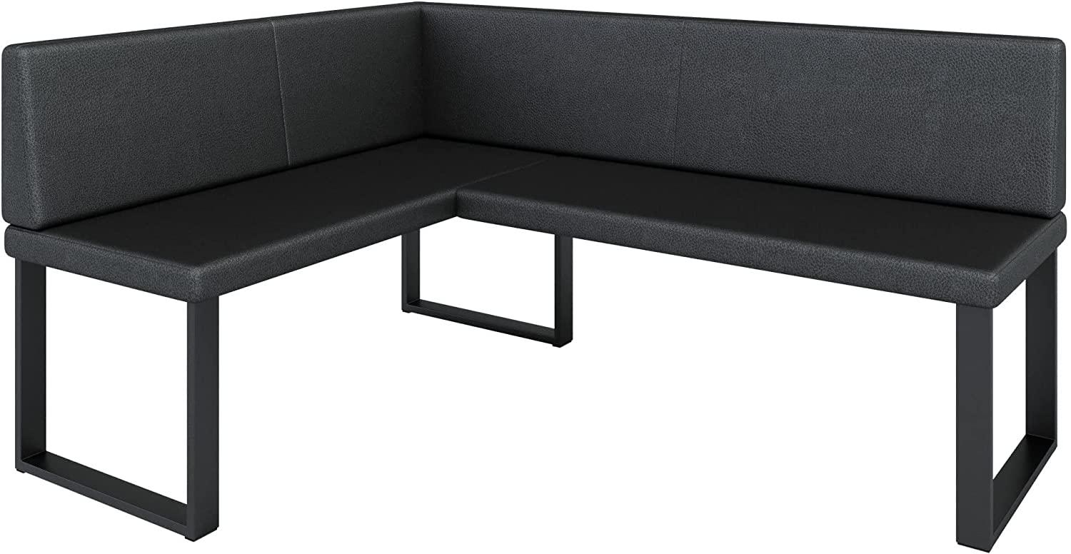 Eckbank Akiko Metal - Eckbankgruppe für Ihrem Esszimmer, Küche modern, Sitzecke, Essecke. Perfekt für Küche, Büro und Rezeption. Solide und Starke Verarbeitung. (Soft 11, 128x168cm Links) Bild 1