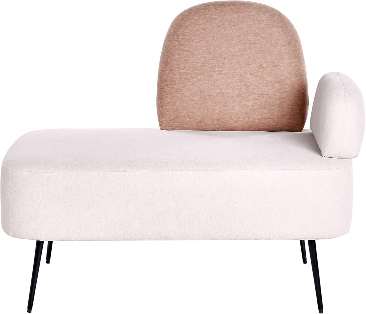 Chaiselongue hellbeige braun rechtsseitig ARCEY Bild 1