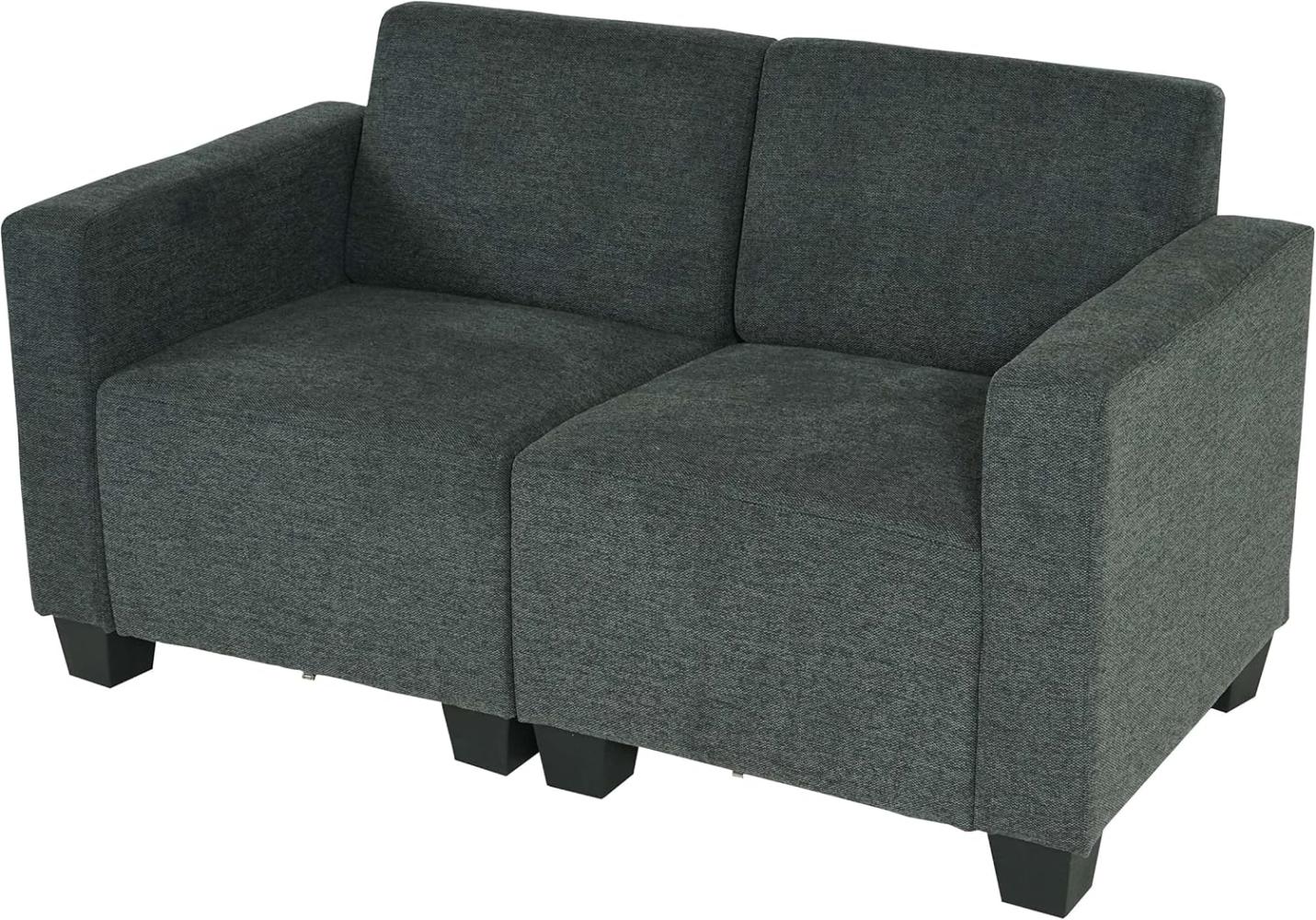 Modular 2-Sitzer Sofa Couch Lyon, Stoff/Textil ~ anthrazit-grau Bild 1