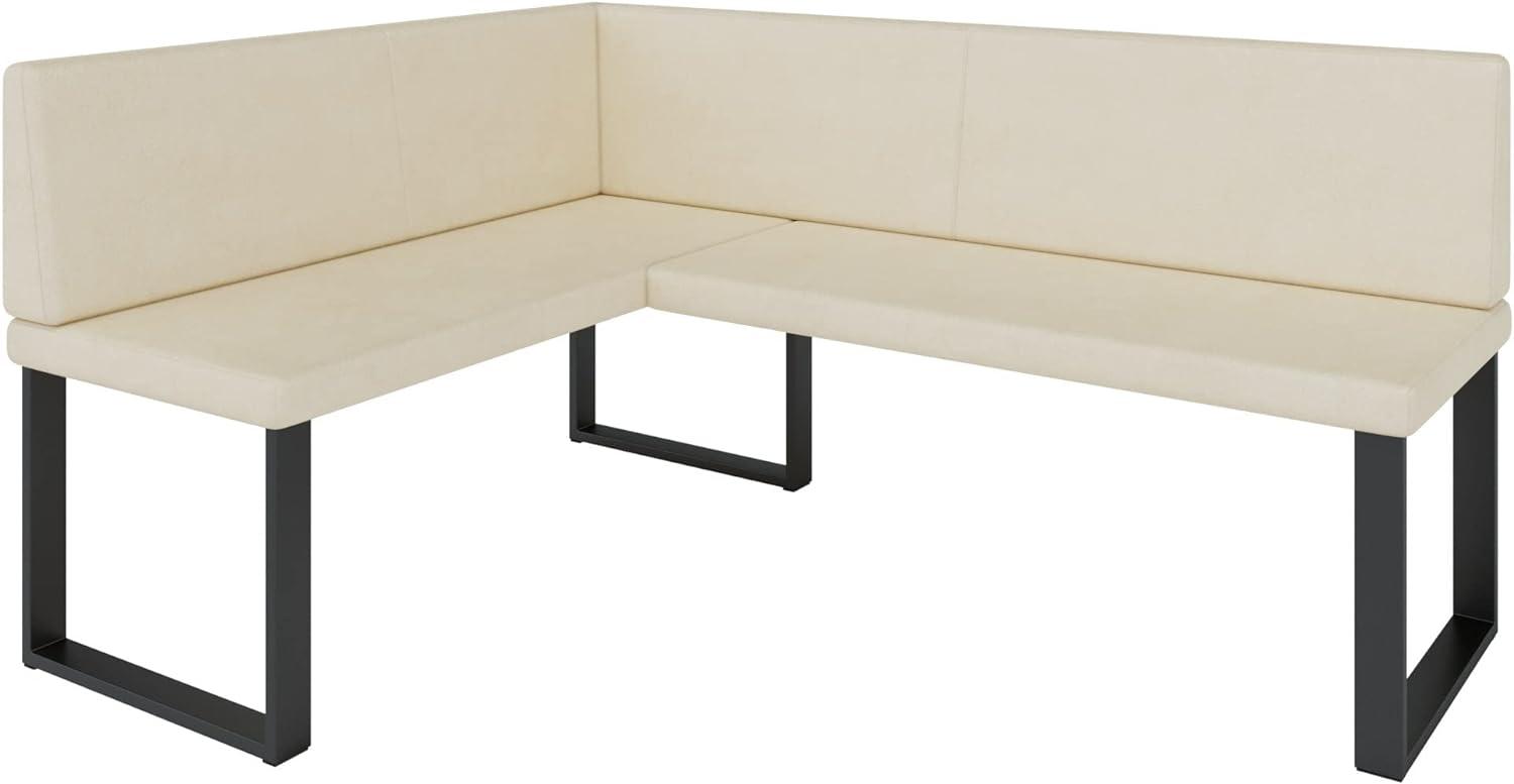 Eckbank Akiko Metal - Eckbankgruppe für Ihrem Esszimmer, Küche modern, Sitzecke, Essecke. Perfekt für Küche, Büro und Rezeption. Solide und Starke Verarbeitung. (Soft 18, 128x168cm Links) Bild 1