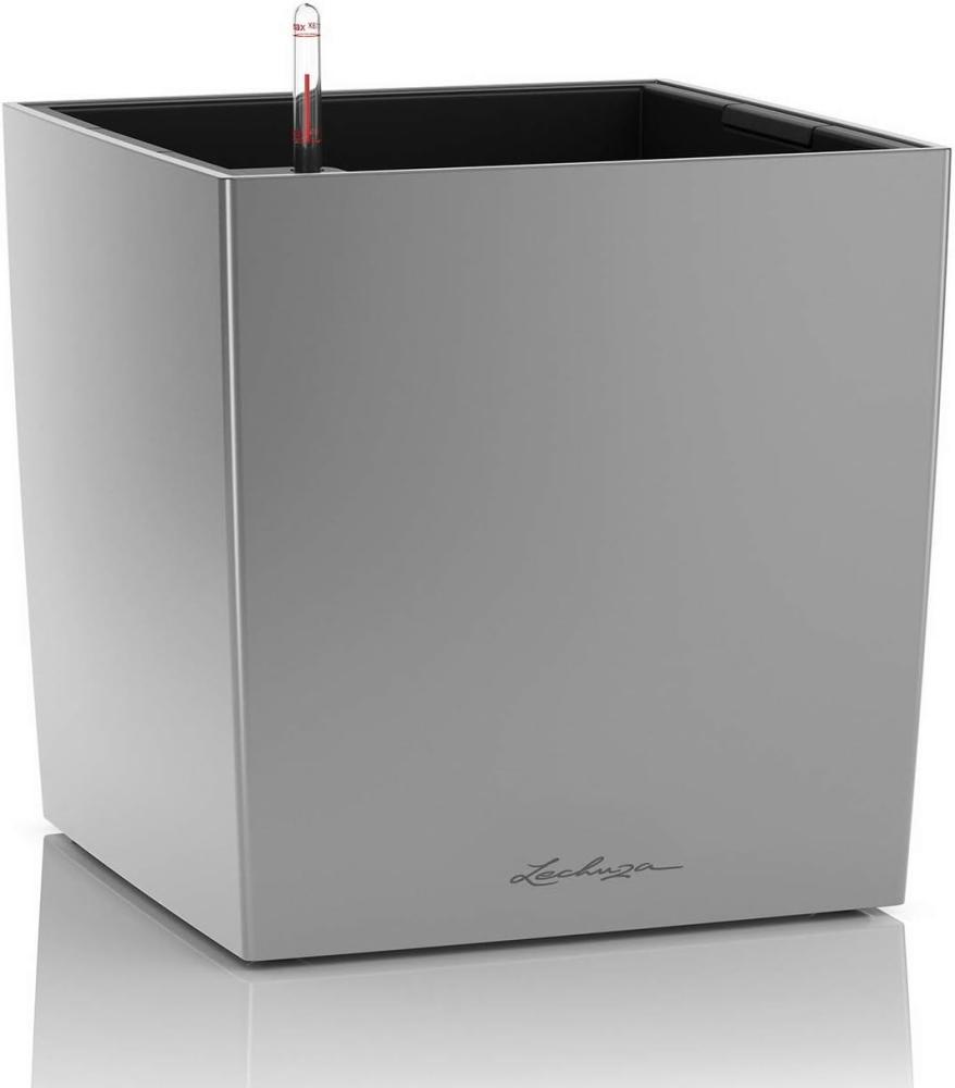 LECHUZA CUBE Premium 50 silber metallic 16568 Bild 1