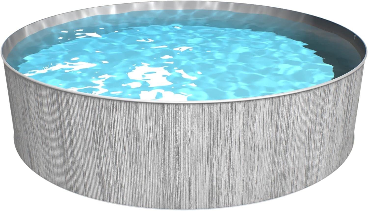 Steinbach Stahlwand Swimming Pool "New Splasher Secure", dunkelgraue Holzoptik, Ø 350 x 90 cm Bild 1