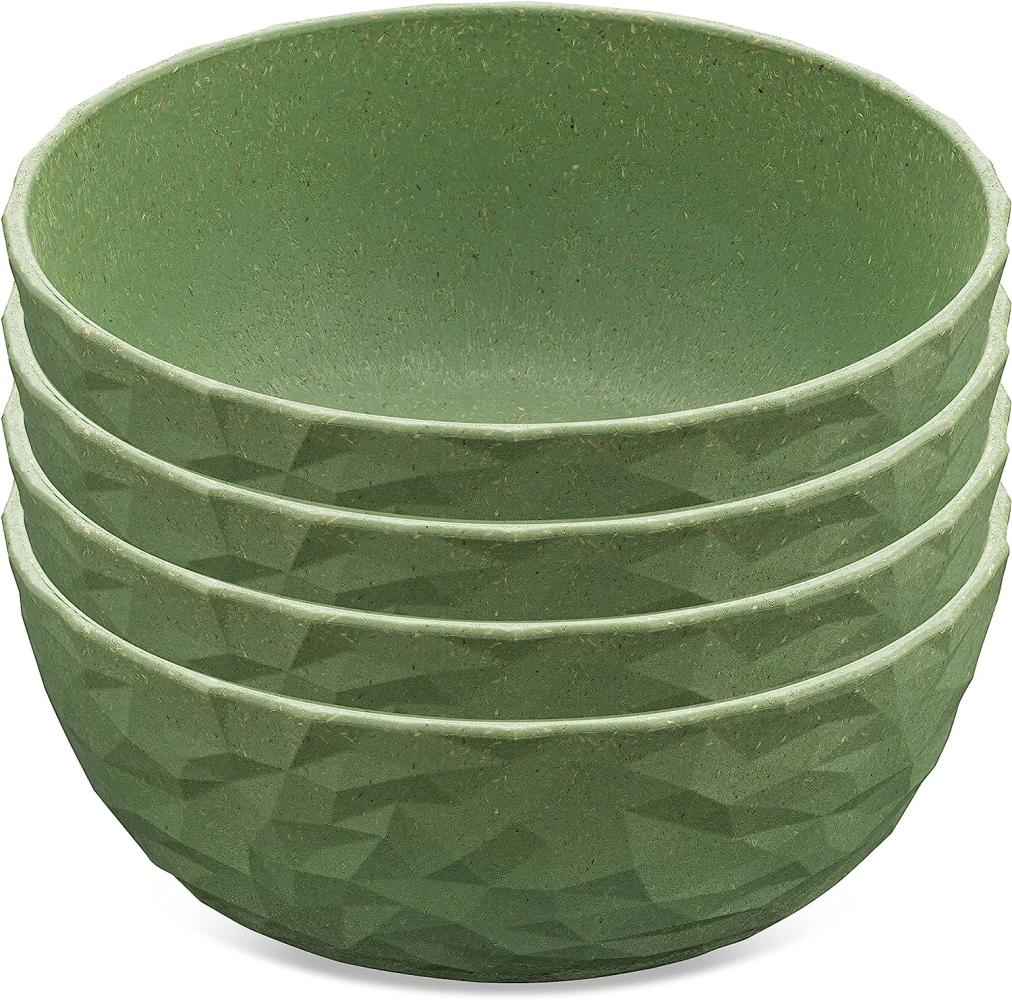 Koziol Schale 4er-Set Club Bowl, Schüsseln, Kunststoff-Holz-Mix, Nature Leaf Green, 700 ml, 5004703 Bild 1