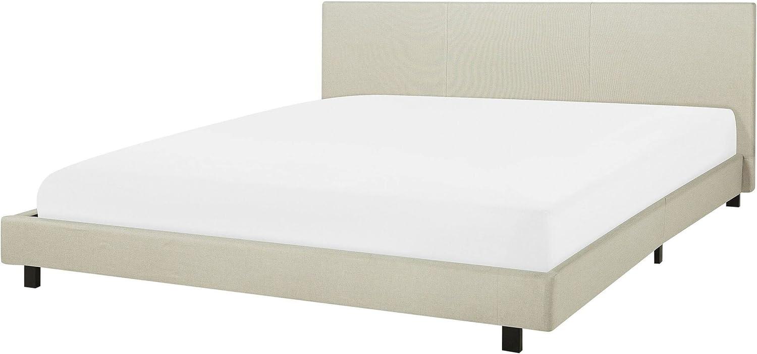 Wasserbett Leinenoptik beige 180 x 200 cm ALBI Bild 1