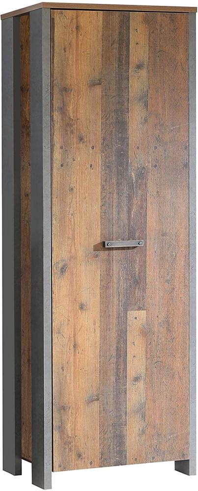 FORTE Clif Kleiderschrank, Holzwerkstoff, Grau/Braun, 67 x 201,5 x 41,6 cm Bild 1