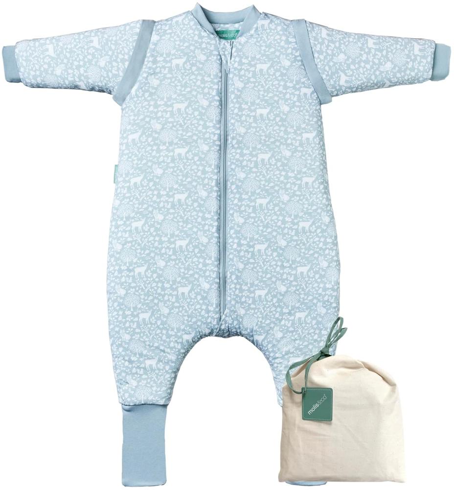 molis&co - Baby schlafsack mit Füßen, abnehmbare Ärmel und Socken - Ideal für den Winter - Babyschlafsack mit Füßen 2.5 tog - 100% Baumwolle (Oeko-TEX 100), Premium Qualität - Woodland (80 cm) Bild 1