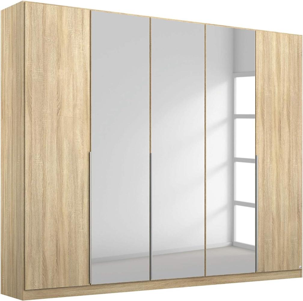 Rauch Möbel Alabama Schrank Kleiderschrank Drehtürenschrank Eiche Sonoma mit Spiegel 5-türig inklusive Zubehörpaket Classic 3 Kleiderstangen, 6 Einlegeböden BxHxT 226x210x54 cm Bild 1