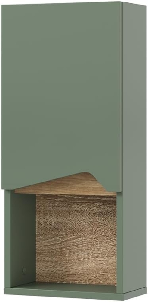 Vicco Badschrank Marelle, Grün/Artisan, 30x67 cm mit Tür und offenem Fach Bild 1