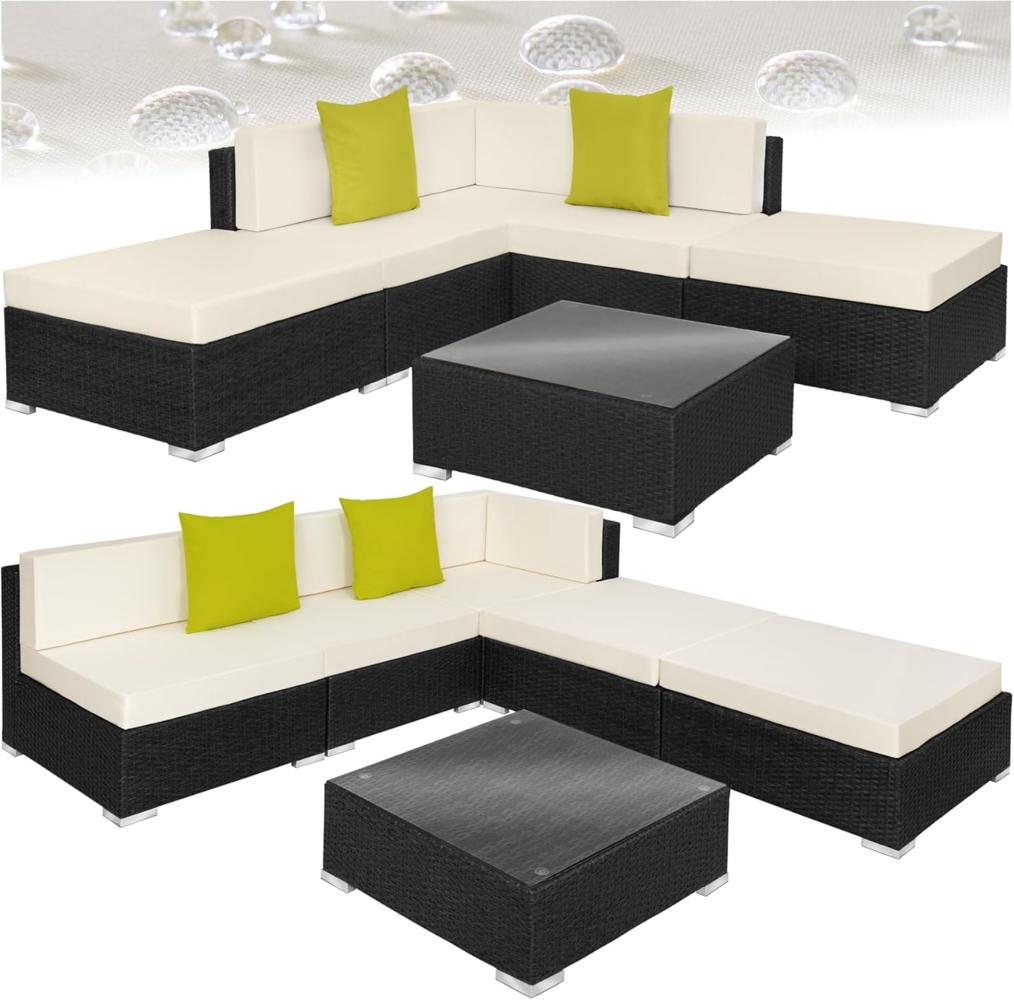 tectake Loungeset Rattan Lounge, (Set, 6-tlg), mit Aluminiumgestell Bild 1