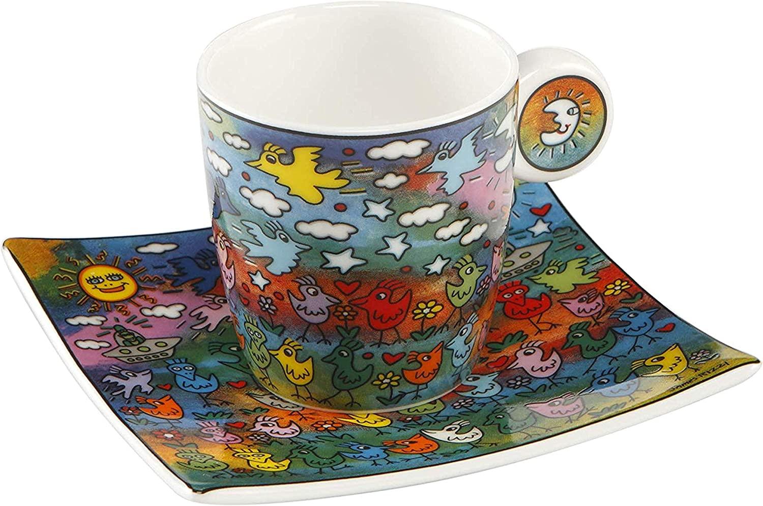 Goebel Up Down and Fly Around - Espressotasse Pop Art James Rizzi Bunt Fine Bone China 26102411 Bild 1