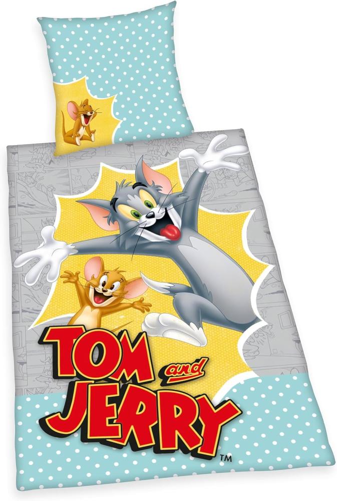 Kinderbettwäsche Tom & Jerry, Linon, mit witzigem Tom & Jerry Motiv Bild 1