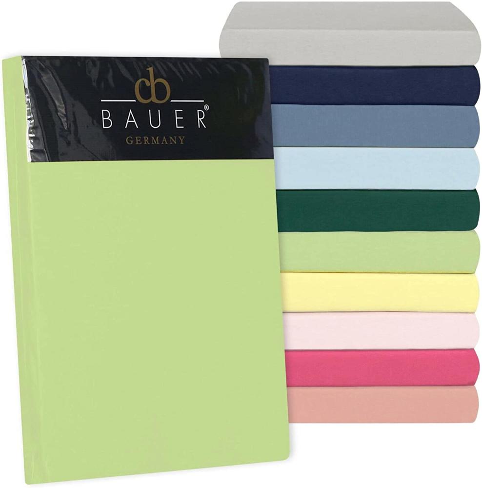 Curt Bauer Uni-Mako-Satin Spannbettlaken 1 teilig Spannbetttuch ca. 90/200 cm 0000-3846 Uni-Mako-Satin nebel Bild 1