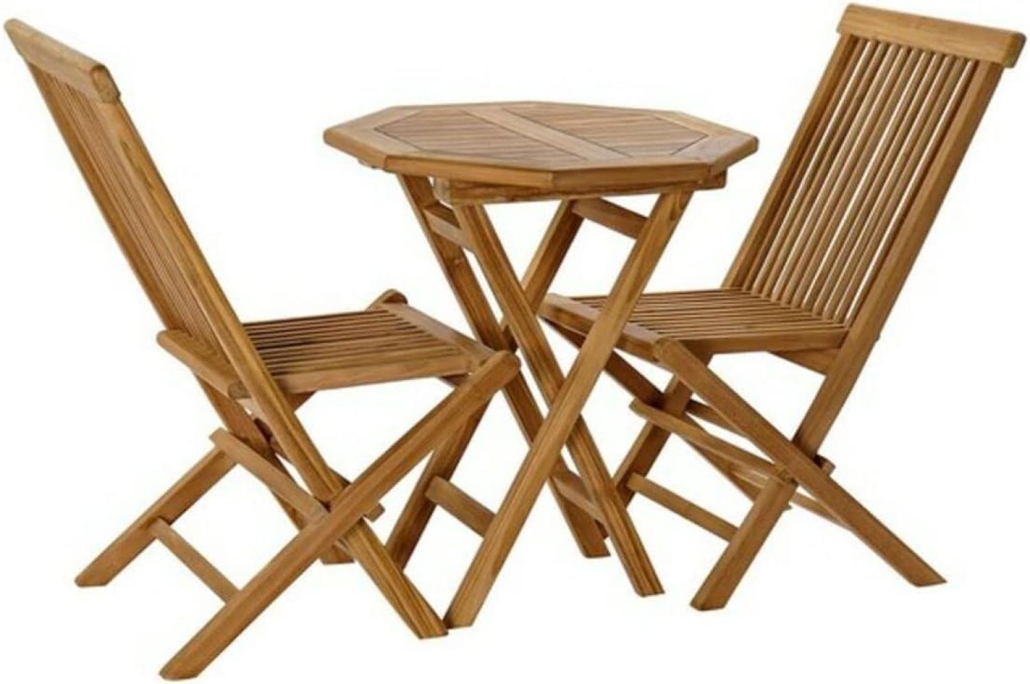 DKD Home Decor Tisch-Set mit 2 Stühlen DKD Home Decor Garten Teakholz (3 pcs) Bild 1