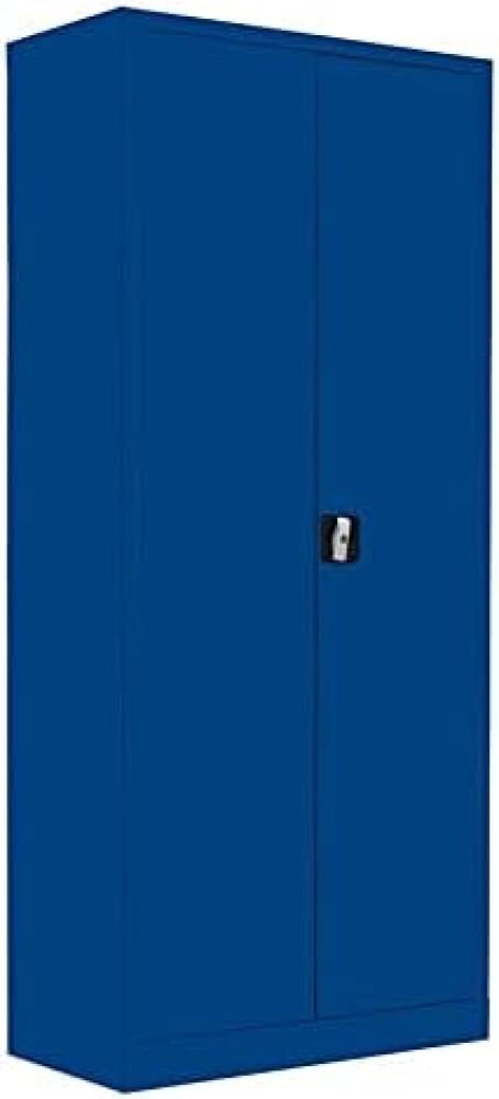 Stahl-Aktenschrank Metallschrank abschließbar Büroschrank Stahlschrank Blau 1800 x 800 x 383 mm 530333 Bild 1