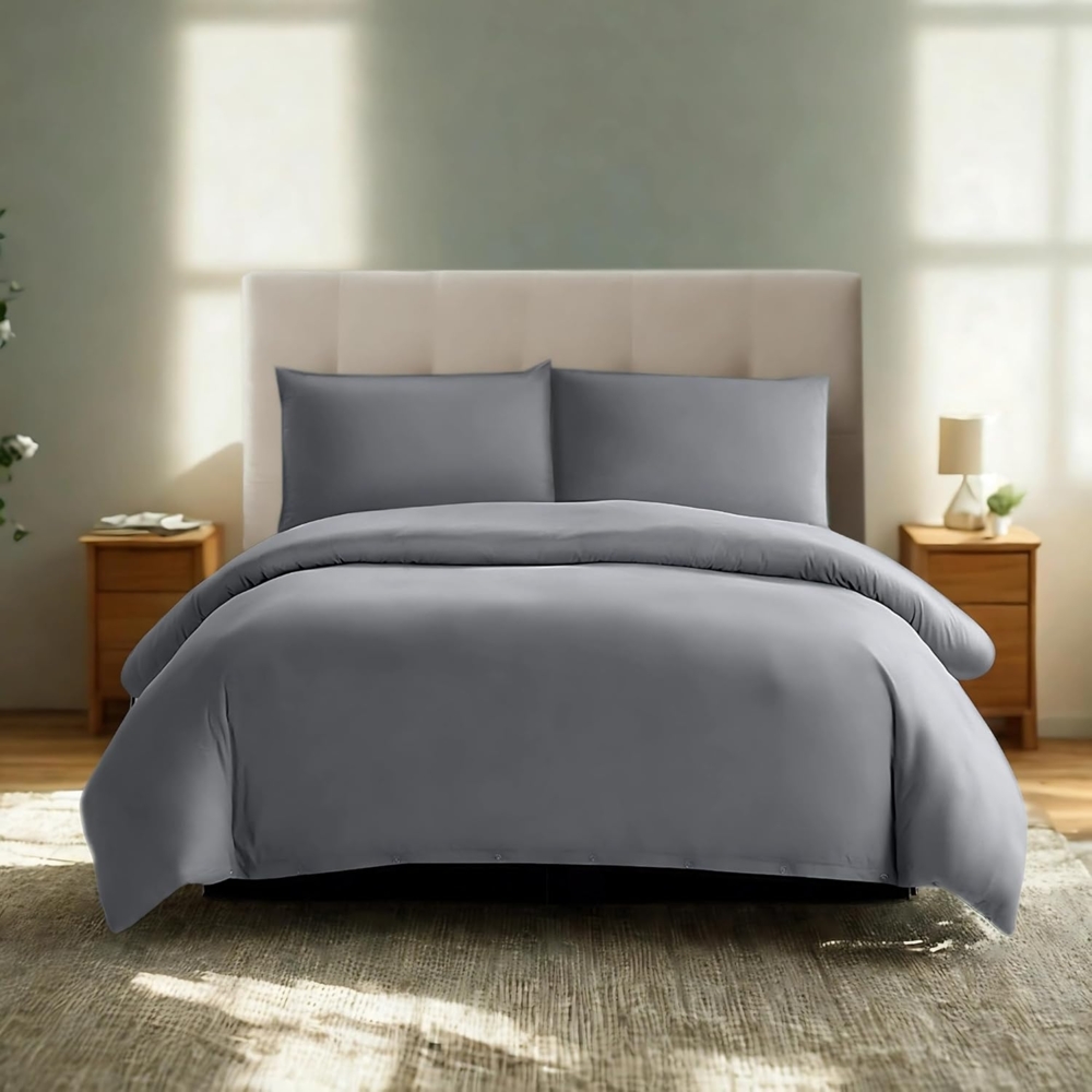 Komfortec Bettwäsche Premium, 135 x 200 bis 220 x 240 cm, 6 verschiedene Größen zur Auswahl, gebürstet 100% Mikrofaser, 3 teilig, Superweiches Bettwäsche-Set, Knitterfrei, Atmungsaktiv Bild 1