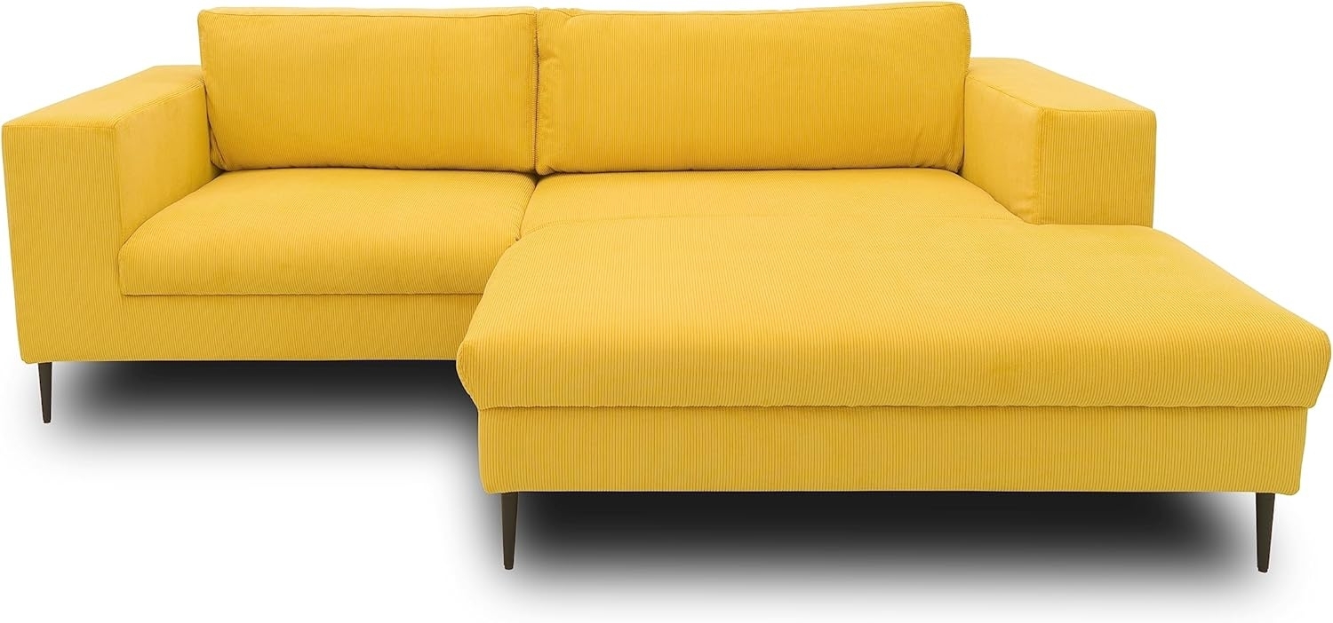 DOMO. collection Modica Ecksofa, moderne L-Form Eckcouch, Sofa Eckgarnitur, gelb, 244 x 173 x 83 Bild 1