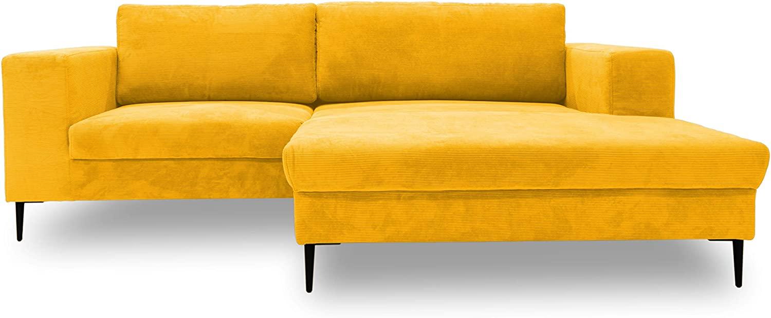 DOMO. collection Modica Ecksofa, moderne L-Form Eckcouch, Sofa Eckgarnitur, gelb, 244x173x83 Bild 1