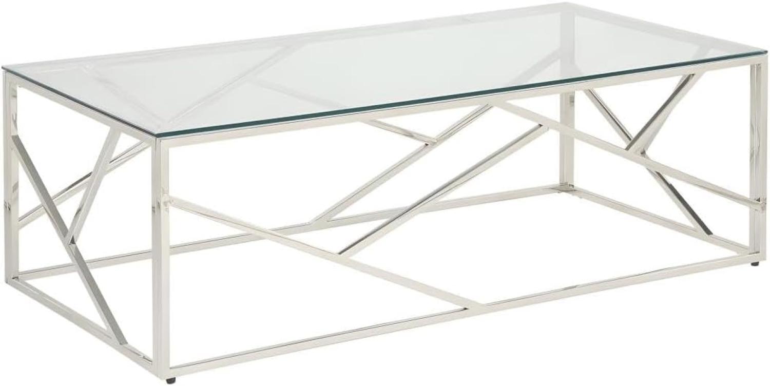 Couchtisch ATHENA - Glas & Stahl - Chromfarben Bild 1