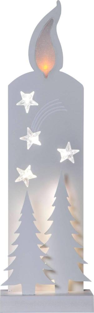 Star Trading 650-18 Weihnachtsdekoration DEKOKERZE GRANDY LED 14X0,06W Holz weiss L:15cm B:8cm H:50cm Bild 1