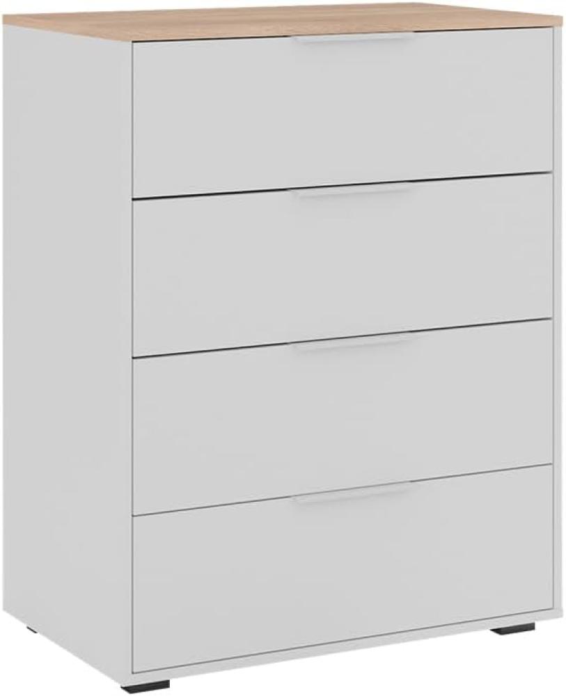 Vicco Sideboard Betti Weiß Sonoma 80 x 102 cm 4 Schubladen Bild 1