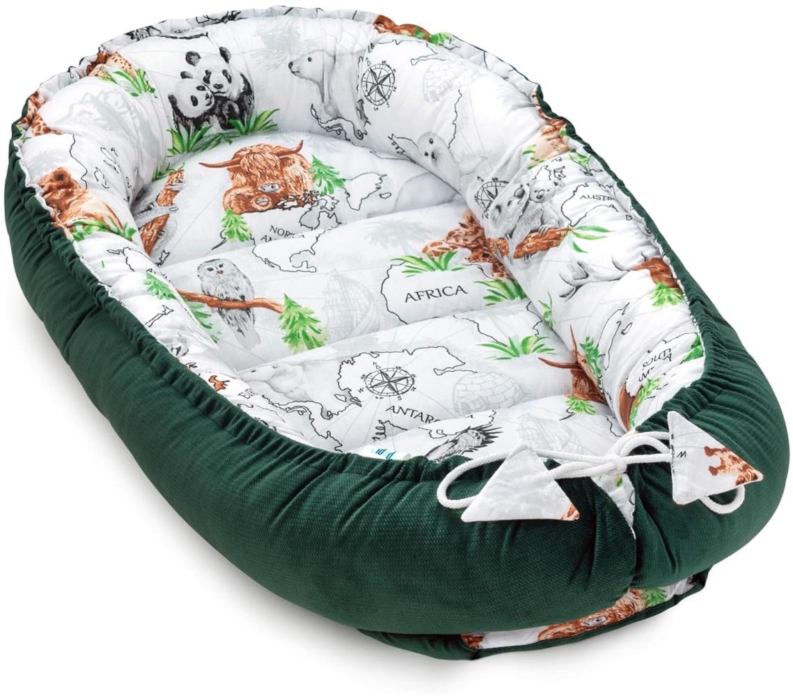 Pepi - Baby-Nest - Nestchen Baby - Baby-Nestchen für Neugeborene - Kuschelnest mit antiallergischer Füllung - Kokon aus Velvet und Baumwolle Bild 1