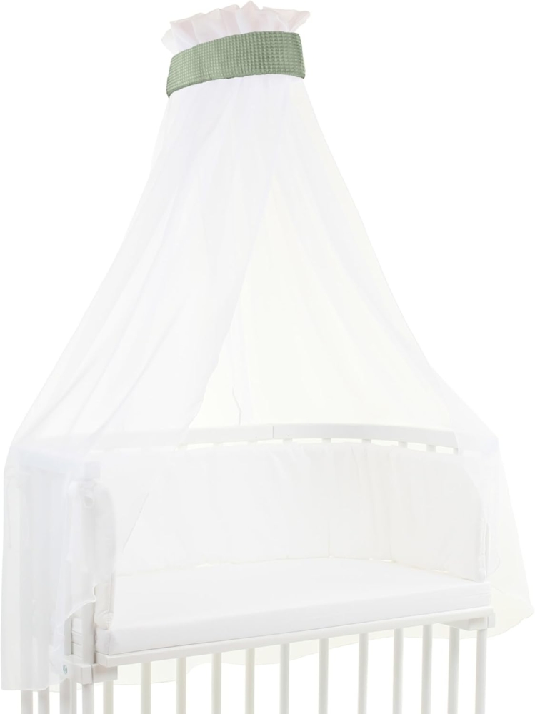 babybay Himmel Waffelpiqué mit Band passend für alle Modelle bis 96 cm Länge, jadegrün Bild 1