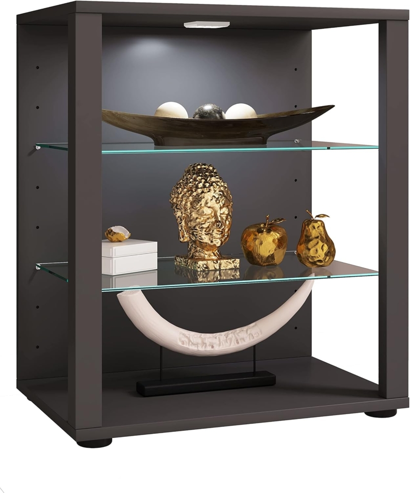 VCM Standvitrine Glasol 918774 Anthrazit H. 60 x B. 52 x T. 35 cm Bild 1