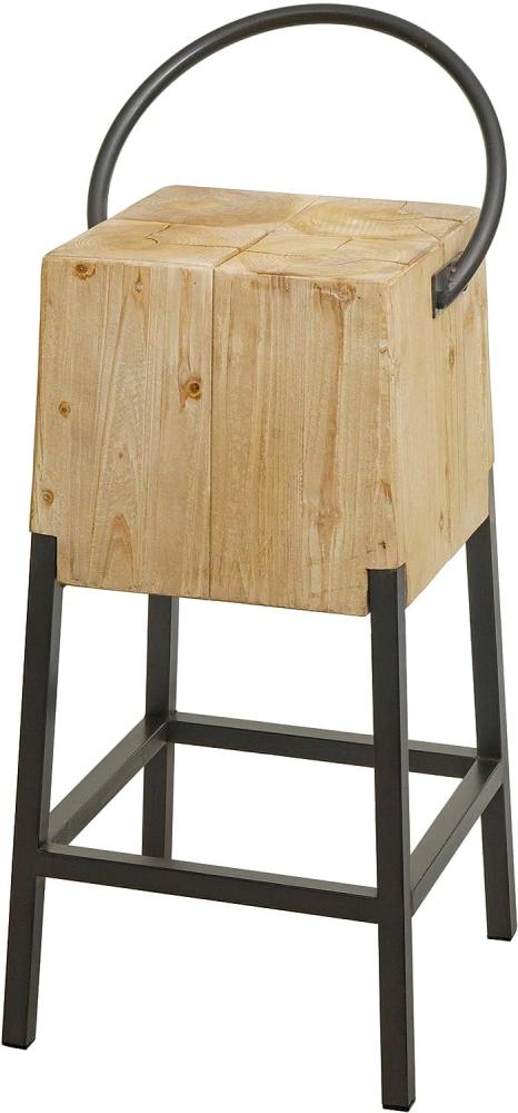 Barhocker HWC-L76, Barstuhl Tresenhocker, Industrial Metall Massiv-Holz MVG-zertifiziert, natur Bild 1