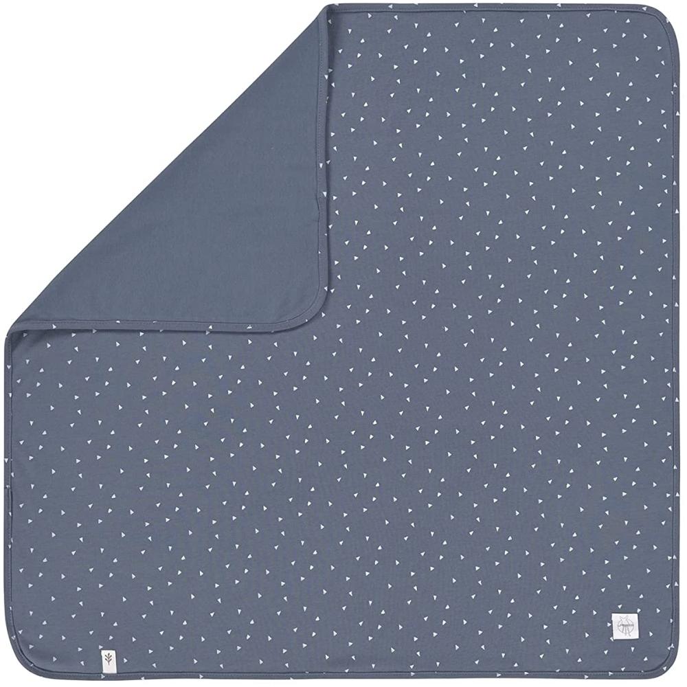 LÄSSIG Baby Schmusedecke Kuscheldecke GOTS zertifiziert weich/Interlock Baby Blanket 80 x 80 cm Triangle Blue Bild 1