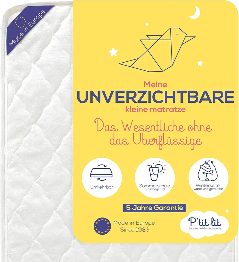 P'tit Lit - Unentbehrliche Babymatratze - 70x140 cm - Klimatisiert: 1 Sommerseite / 1 Winterseite - Oeko Tex® Bild 1