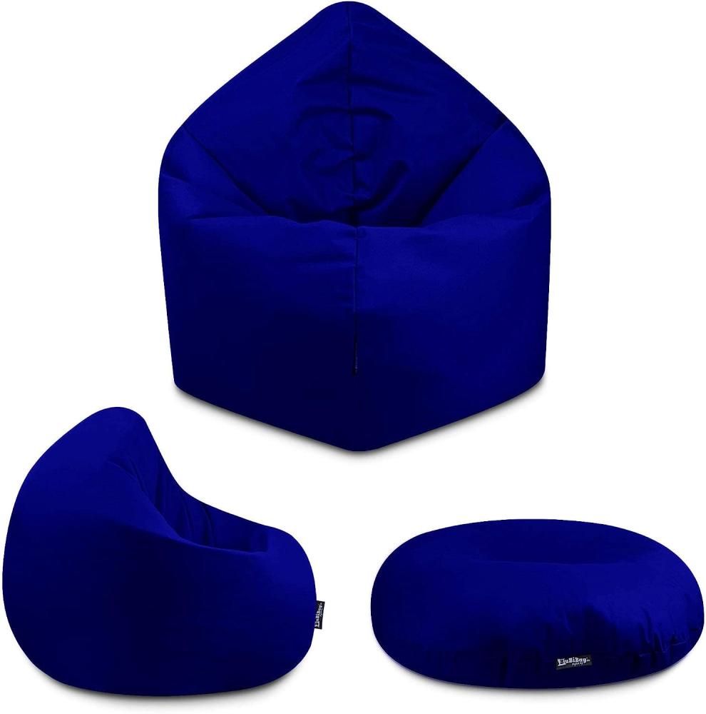 BuBiBag - 2in1 Sitzsack Bodenkissen - Outdoor Sitzsäcke Indoor Beanbag, Marine/Dunkelblau, Ø 145,0 cm Bild 1