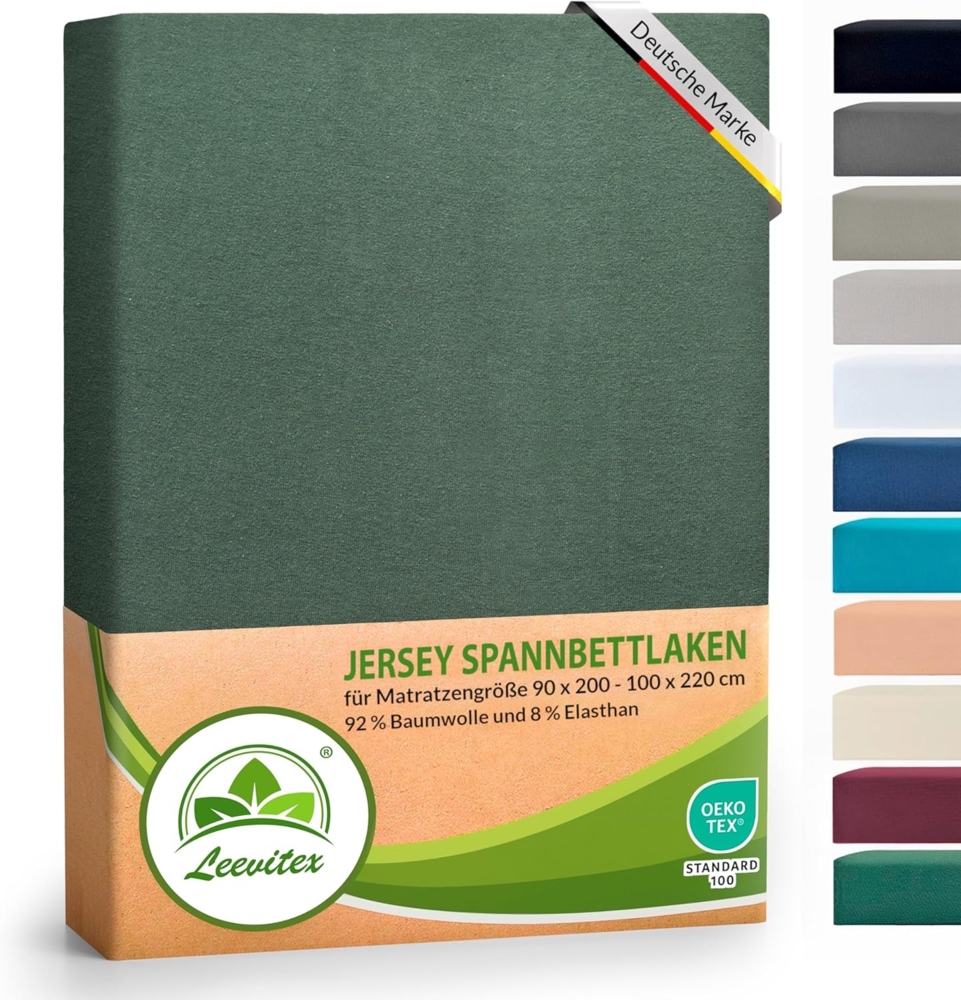 leevitex® Spannbettlaken Luxus Elasthan Jersey Spannbettlaken, Gummizug: Rundum-Gummizug Bild 1