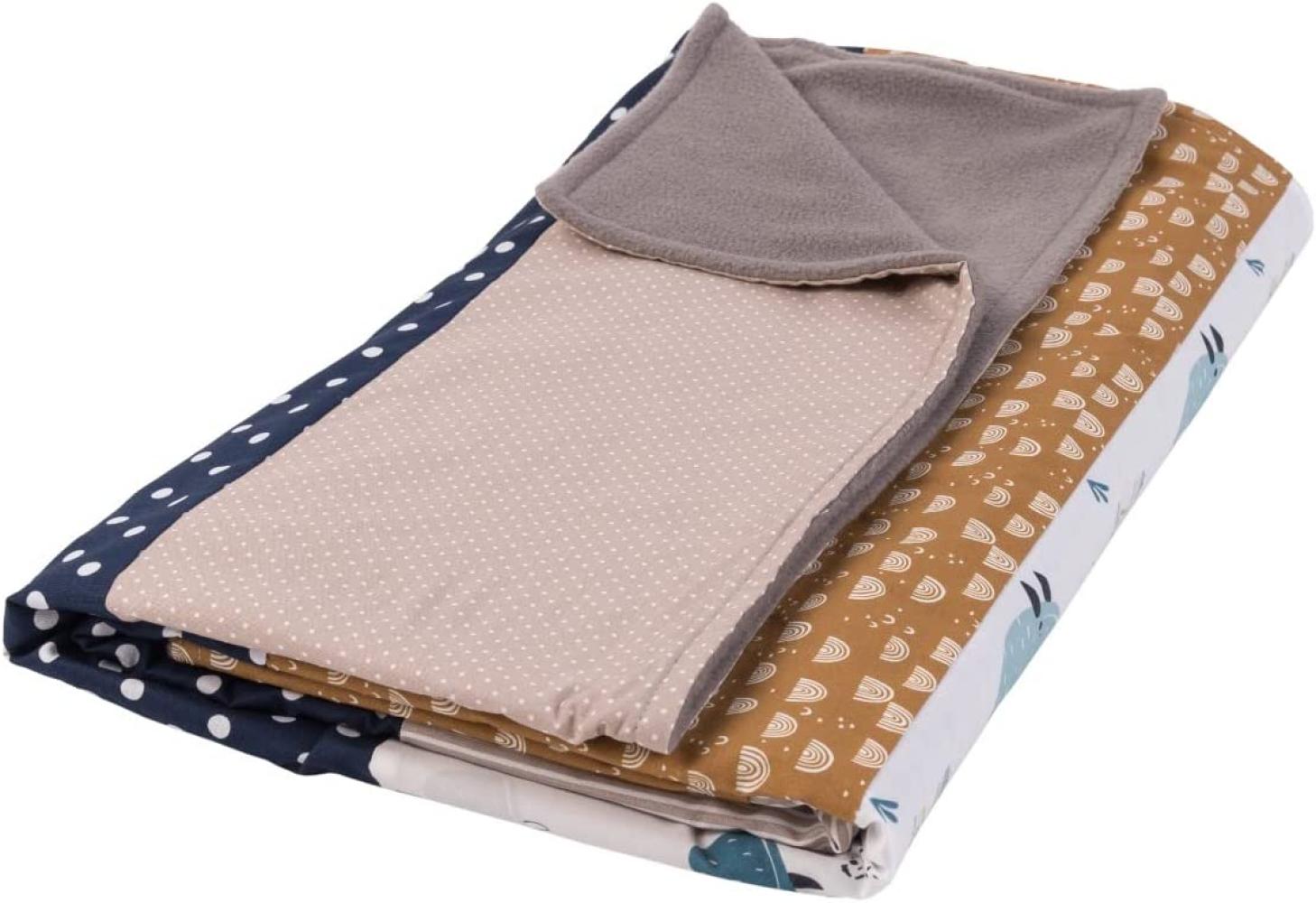 ULLENBOOM ® Kinderdecke 100x135 cm Wale (Made in EU) - Babydecke aus 100% OEKO TEX Baumwolle & Fleece, ideal als Kuscheldecke Bild 1