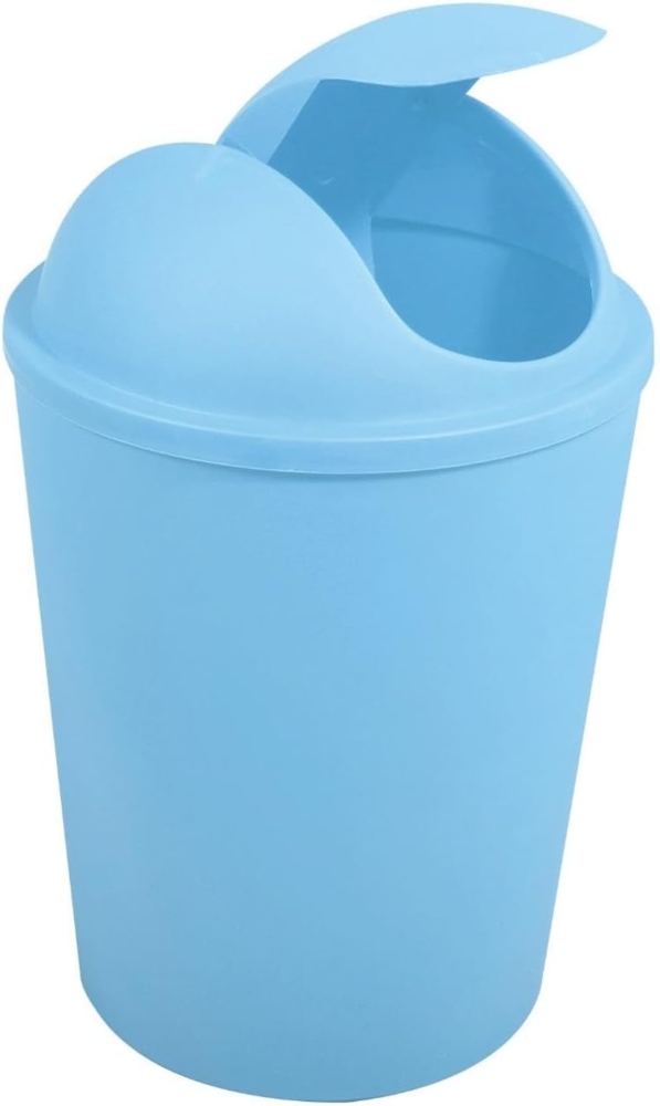 MSV Kosmetikeimer Abfalleimer Schwingdeckeleimer 5,5 Liter Kunststoff Hellblau Bild 1