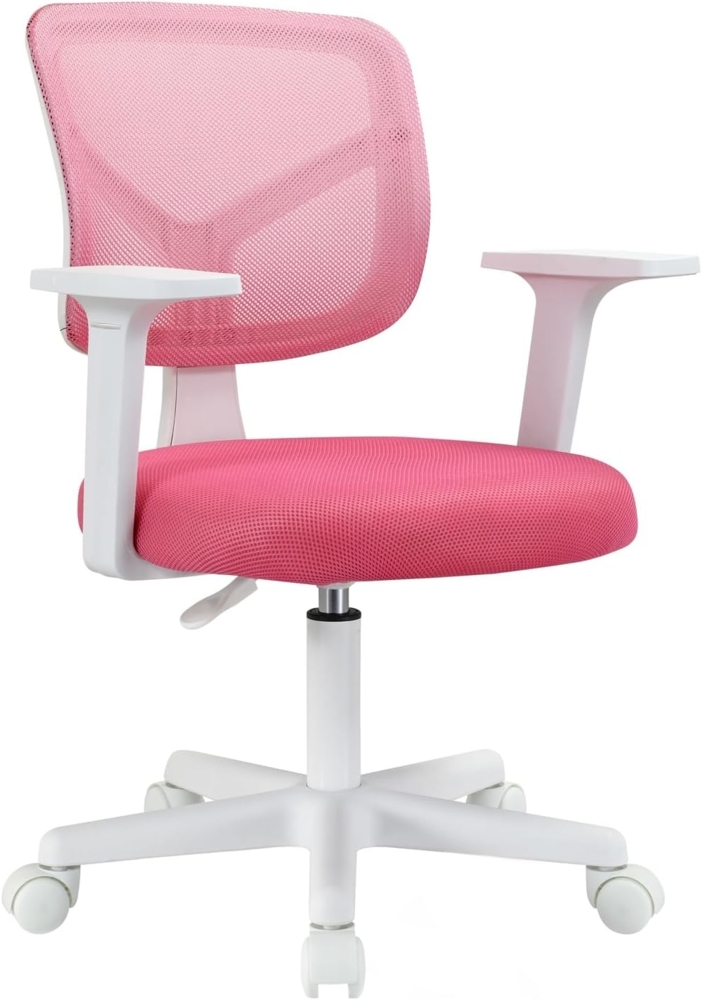 SVITA Schreibtischstuhl JOY, Kinderstuhl, höhenverstellbar, 5 Rollen, Armlehnen, Pink Bild 1