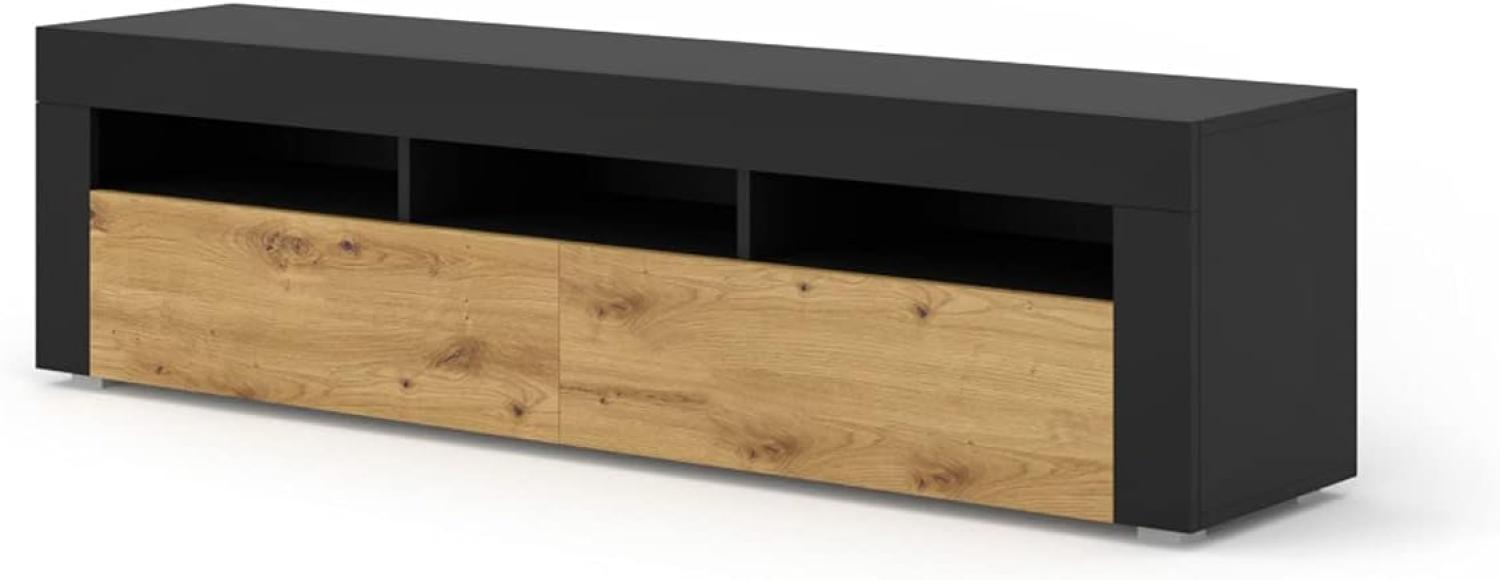 TV-Schrank MORENO 160 schwarz matt / Artisan-Eiche Bild 1