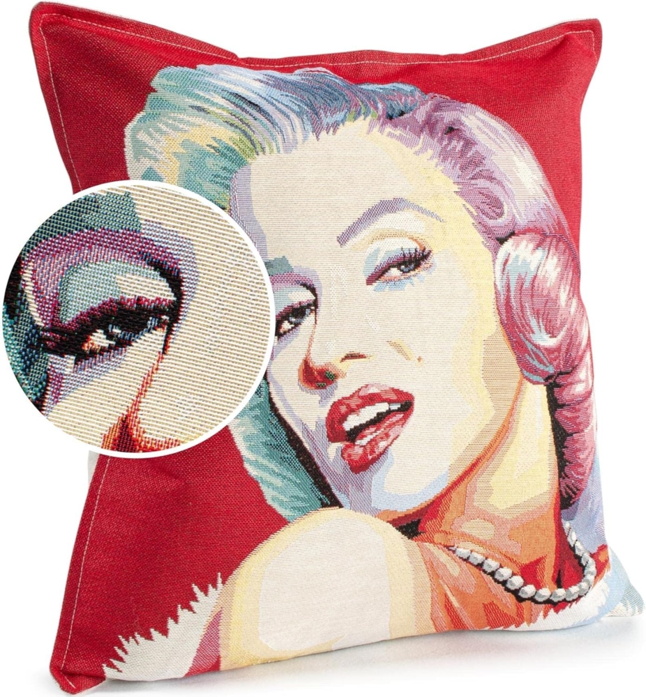 ANRO Dekokissen Kissenhülle MIT oder OHNE Füllung Kissenbezug Zierkissen, Kissenüberzug ohne Füllung Gobelin 45x45cm Marilyn Monroe bunt Bild 1