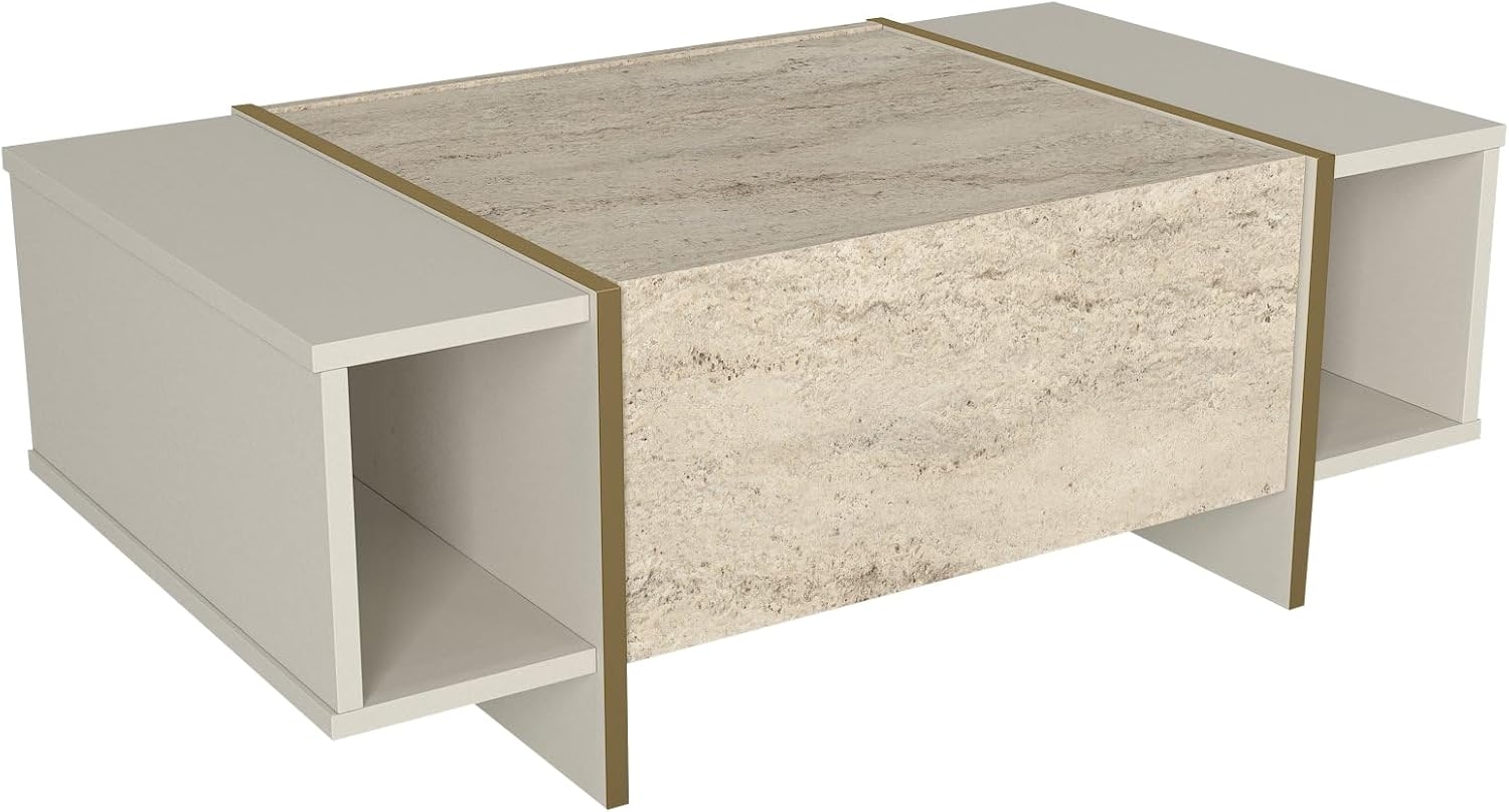 moebel17 Couchtisch Couchtisch Veyron Beige Granit Optik, Mit Granit Optik Bild 1