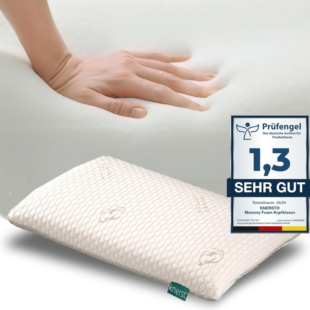 KNERST Nackenstützkissen Memory Foam Kissen, Füllung: 100% CosyPUR Gelschaum, Kopfkissen für ultimativen Komfort in jeder Schlafposition Bild 1