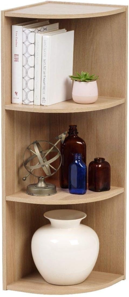 Iris Ohyama, Ecklagereinheit, Bücherregal, 3 feste Regale, massiv, Design, multifunktional, Büro, Eingang, Schlafzimmer, Wohnzimmer – Basic Storage Shelf CX-3C – hellbraun Bild 1